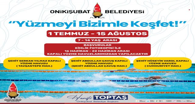 Onikişubat’ta Yaz Tatiline Yüzme Dolu Başlangıç: “Yüzmeyi Bizimle Keşfet!” Kursları Başlıyor