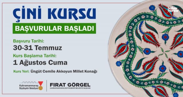 Kahramanmaraş Büyükşehirden Sanatseverlere Ücretsiz Çini Kursu