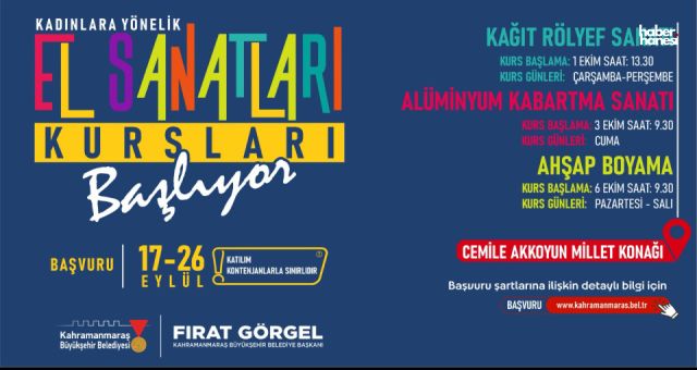 Kadınlar, Kahramanmaraş Büyükşehir’in Kursları ile Kendini Keşfedecek
