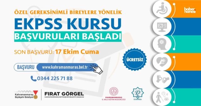 Kahramanmaraş Büyükşehir’den Örnek Bir Uygulama Daha; Ücretsiz EKPSS Kurslarına Kayıtlar Başladı