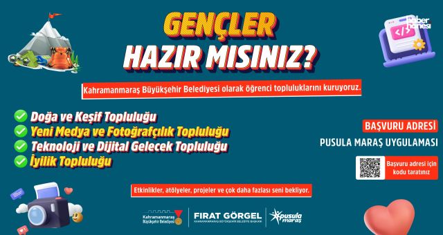 Pusula Maraş’tan Gençlere 4 Yeni Öğrenci Topluluğu