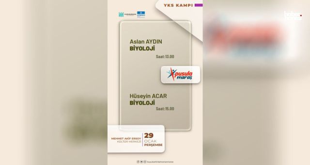Kahramanmaraş Büyükşehir’in Ücretsiz YKS Kampı Biyoloji Dersleriyle Sürüyor