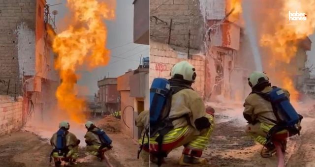Kahramanmaraş’ta Mahalle Ortasında Doğalgaz Yangını