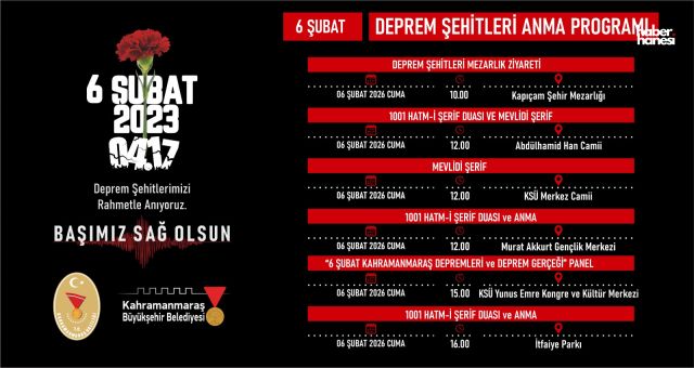 Kahramanmaraş’ta 6 Şubat Deprem Şehitleri 3 Gün Boyunca Anılacak