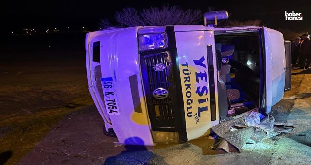 Kahramanmaraş’ta Korkutan Kaza! Servis Yan Yattı