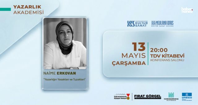 Kahramanmaraş’ta edebiyat söyleşisi: Naime Erkovan okurlarıyla buluşacak