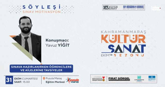 Kahramanmaraş Büyükşehir’den 31 Ekim’de Edebiyat ve Gençlik İçin İki Özel Buluşma