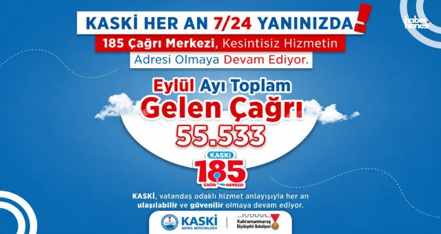KASKİ 185 Çağrı Merkezi Eylül ayında 55 bin 533 çağrıyı yanıtladı