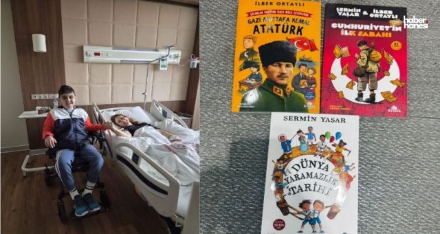 Zuhal Karakoç’tan kendisini hastanede ziyaret eden Osman Tunahan’a kitap hediyesi