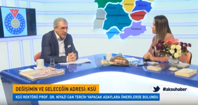 Rektör Can, Aksu TV Haber 'de KSÜ 'yü tanıttı
