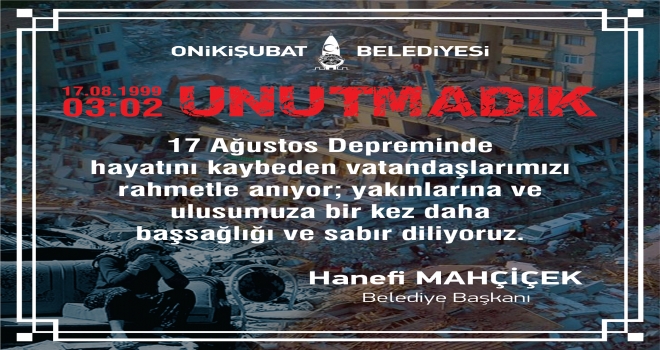Mahçiçek “Allah Ülkemizi Tüm Felaketlerden Muhafaza Eylesin”