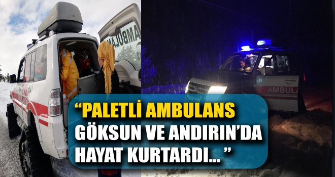 PALETLİ AMBULANS YOĞUN KAR YAĞIŞINA RAĞMEN HAYAT KURTARDI