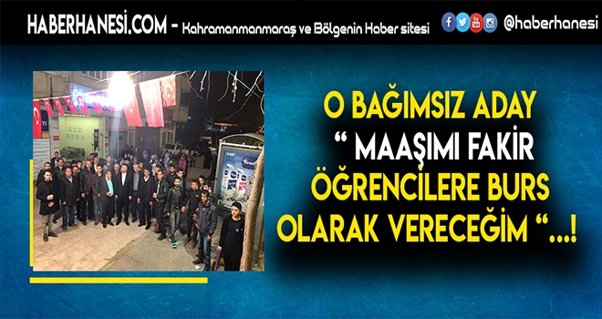 MAAŞIMI FAKİR ÖĞRENCİLERE BURS OLARAK VERECEĞİM