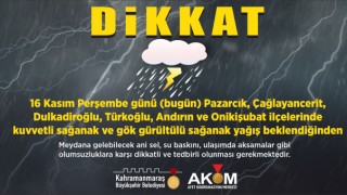 Şehrin Güneyinde Sağanak Yağış Uyarısı!