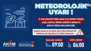 Kahramanmaraş’ta 5 İlçe İçin Kuvvetli Rüzgâr Uyarısı