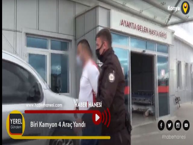 Biri Kamyon 4 Araç Yandı