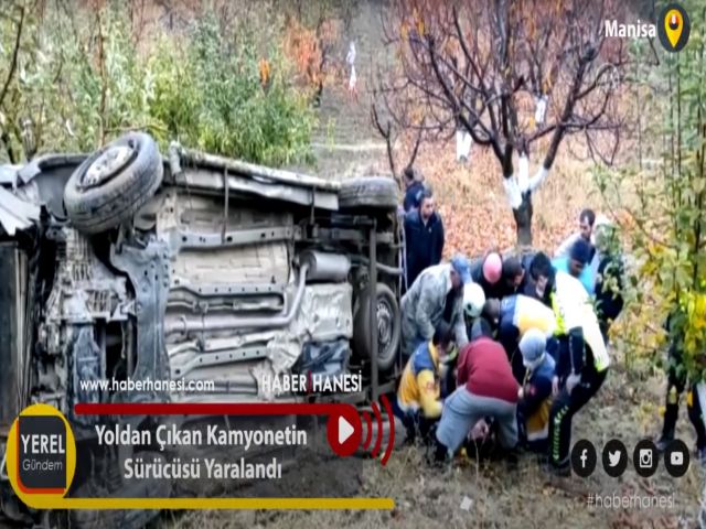 Yoldan Çıkan Kamyonetin Sürücüsü Yaralandı